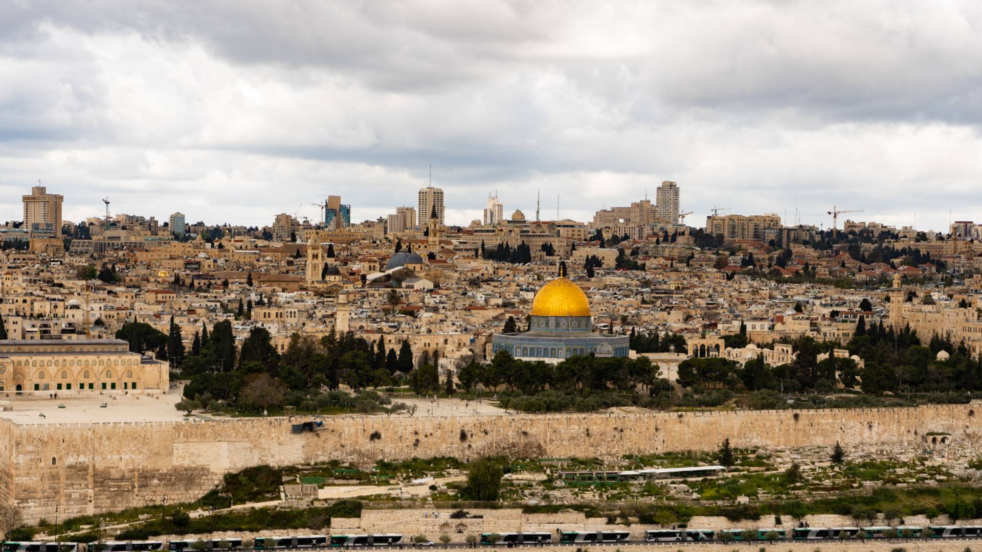 جانب من مدينة القدس يظهر خلالها المسجد الأقصى