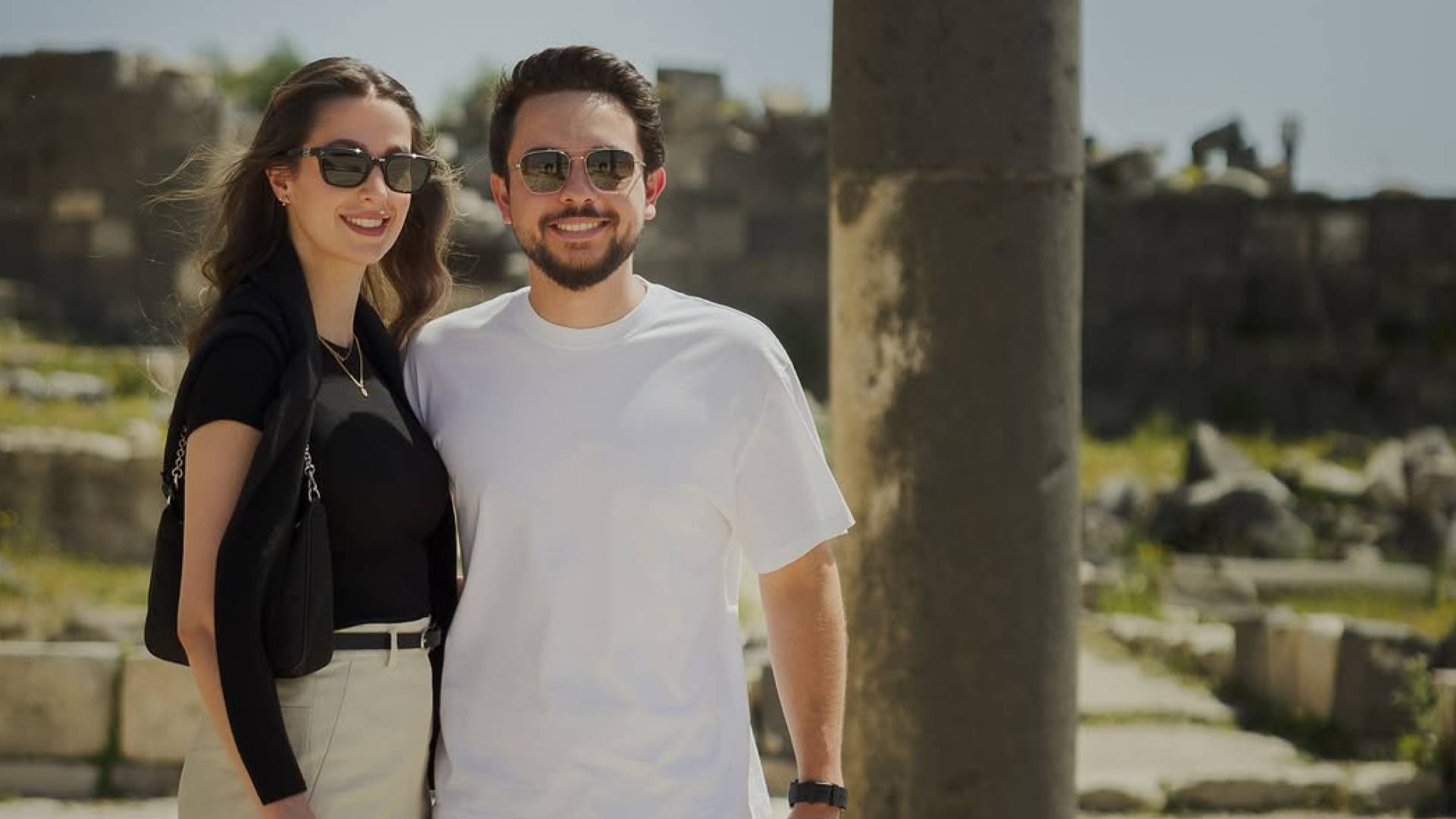 ولي العهد وسمو الأميرة رجوة الحسين في أم قيس