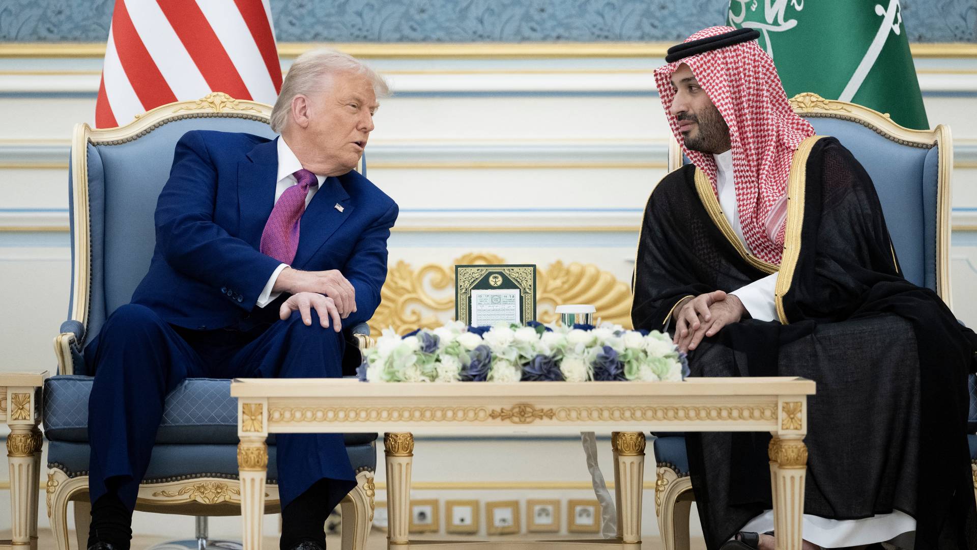 ولي العهد السعودي الأمير محمد بن سلمان خلال لقائه الرئيس الأمريكي دونالد ترمب