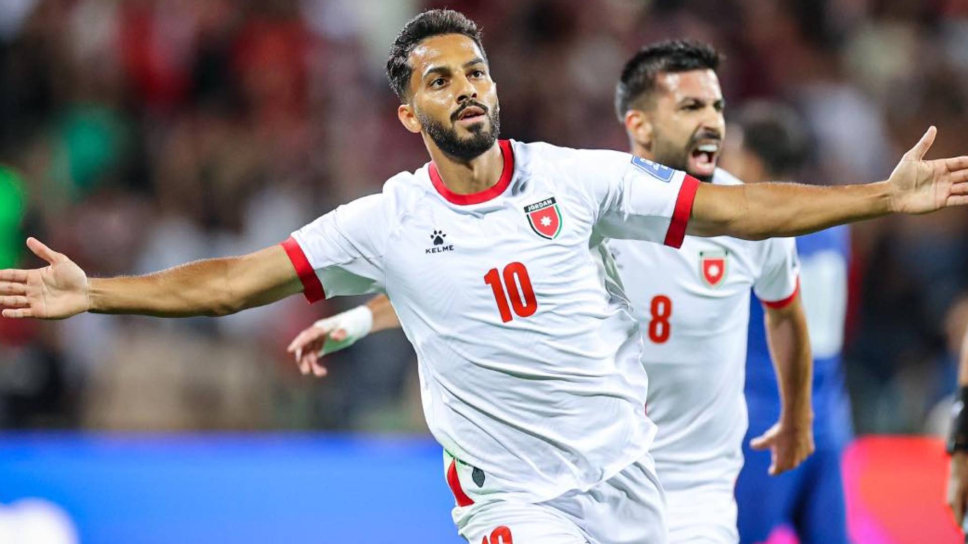 موسى التعمري يحتفل بهدف في مباراة سابقة