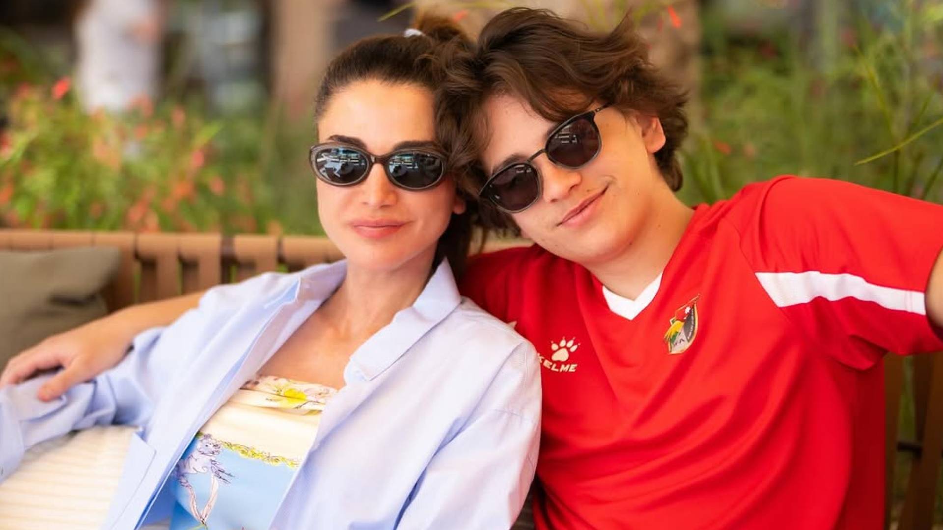 الملكة رانيا العبدالله والأمير هاشم بن عبد الله