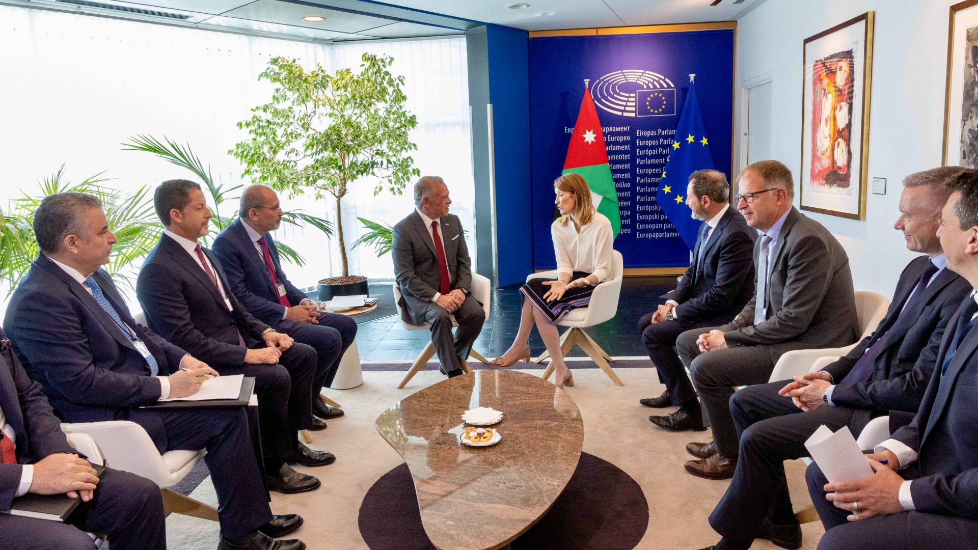 جلالة الملك عبدﷲ الثاني لدى لقائه رئيسة البرلمان الأوروبي روبرتا ميتسولا