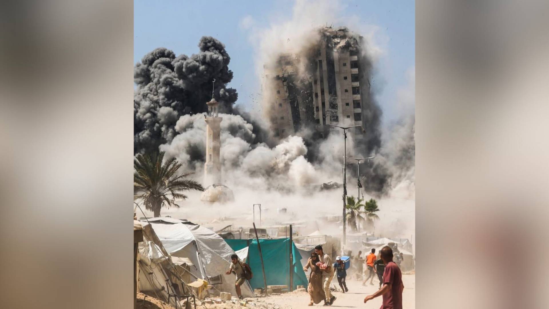 الاحتلال يستهدف برج المشتهى في مدينة غزة