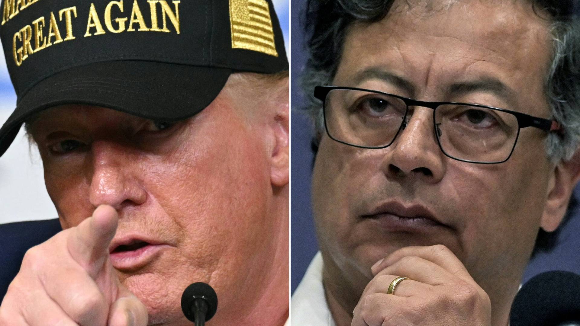 الرئيس الكولومبي غوستافو بيترو و الرئيس الامريكي دونالد ترمب