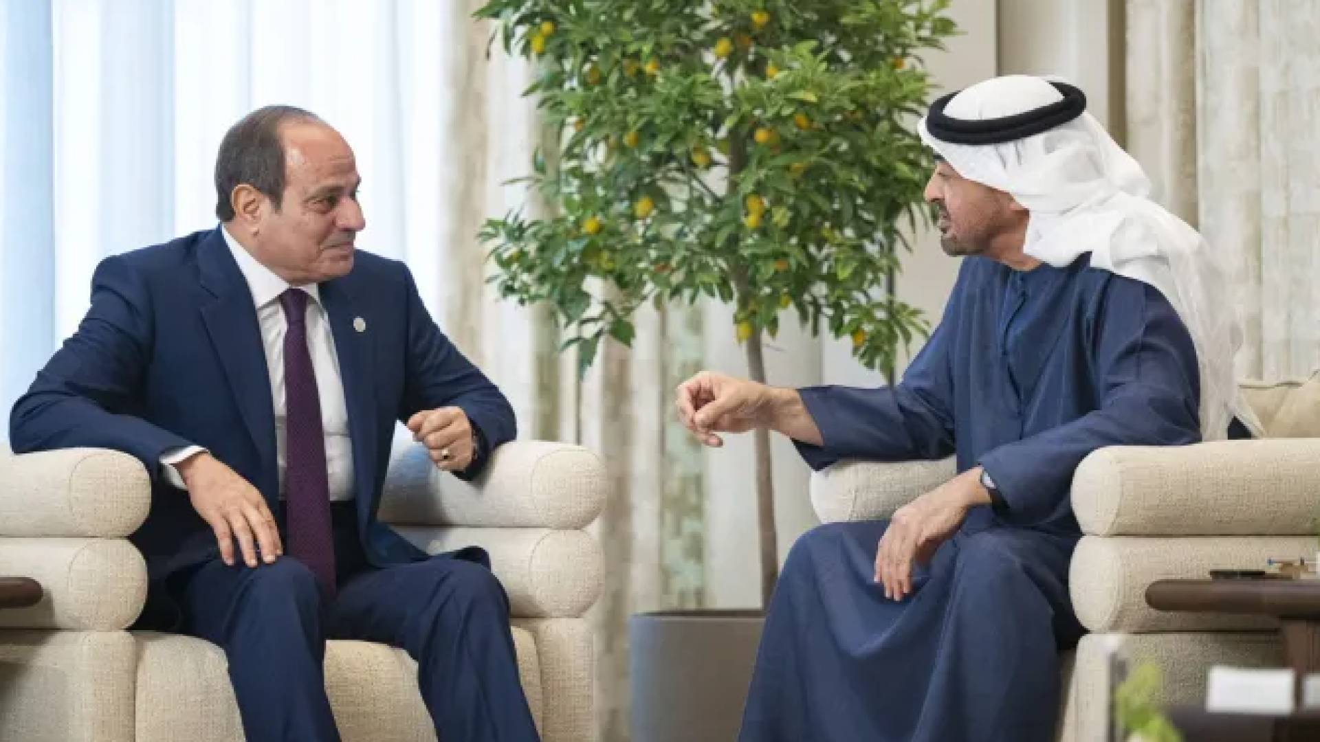 الرئيس المصري عبد الفتاح السيسي ورئيس دولة الإمارات العربية المتحدة، الشيخ محمد بن زايد آل نهيان