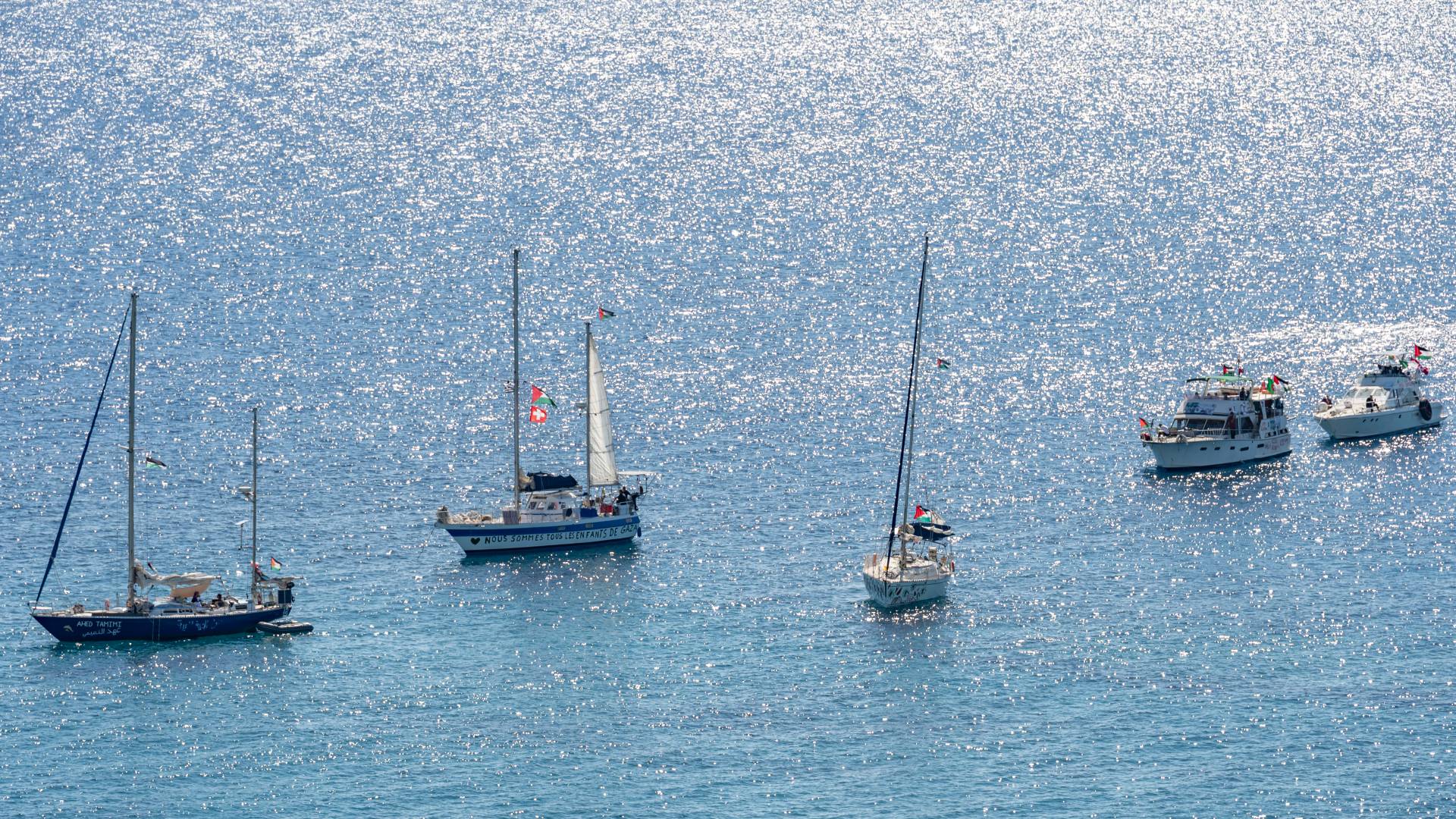 سفن أسطول الصمود المتوجهة إلى غزة