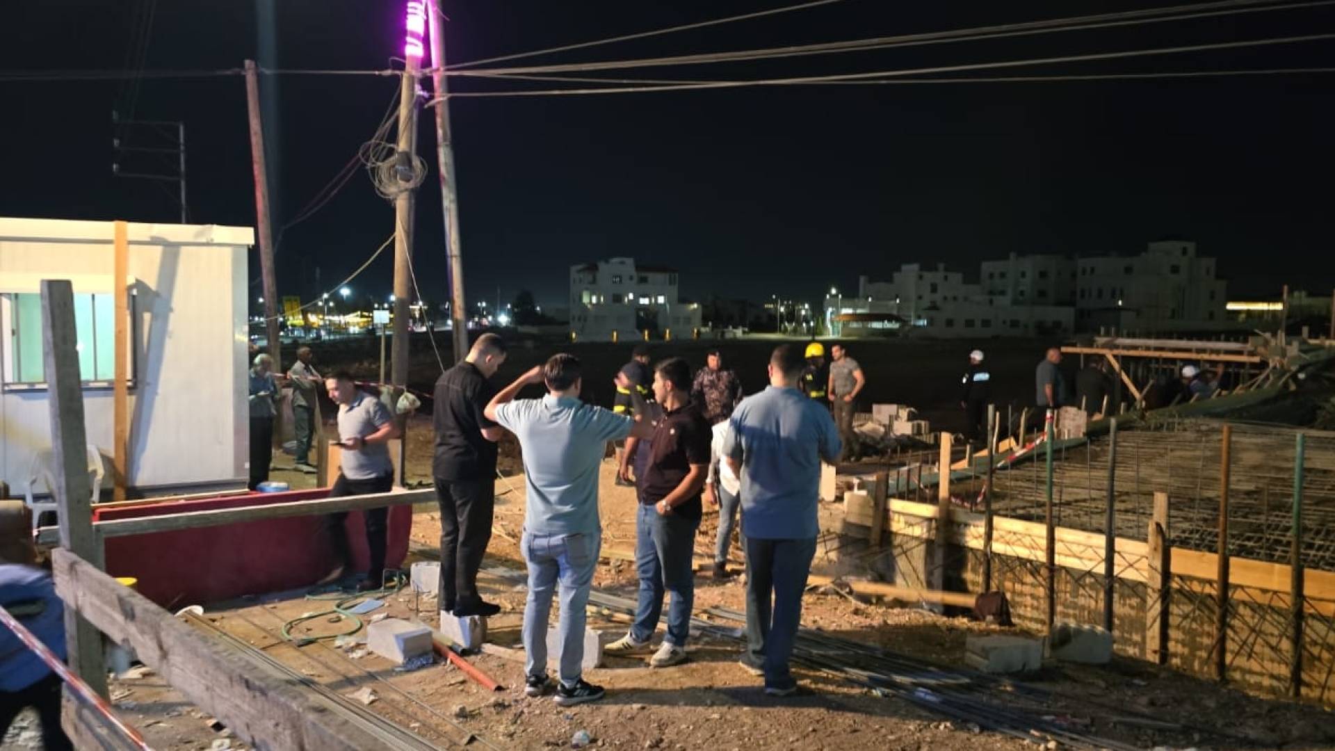 انهيار مبنى قيد الانشاء في اربد