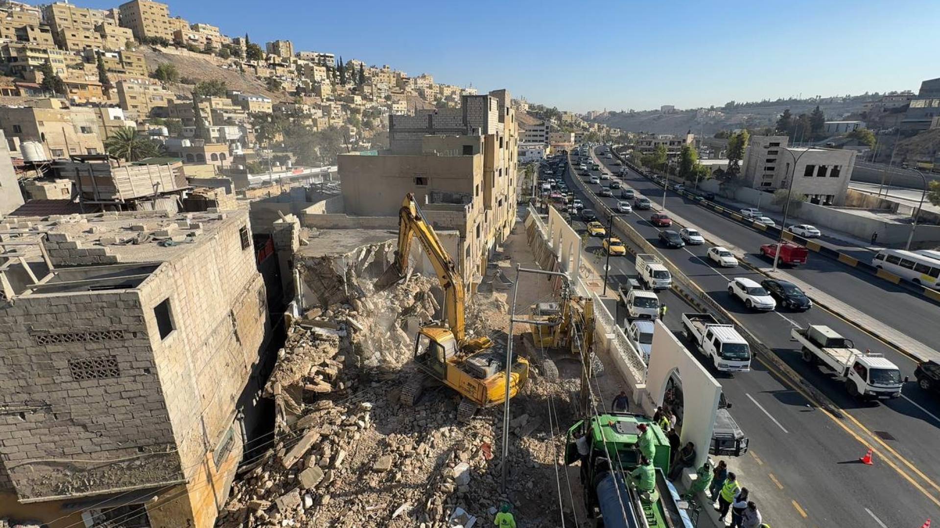 أعمال توسعة لأمانة عمان لمداخل العاصمة