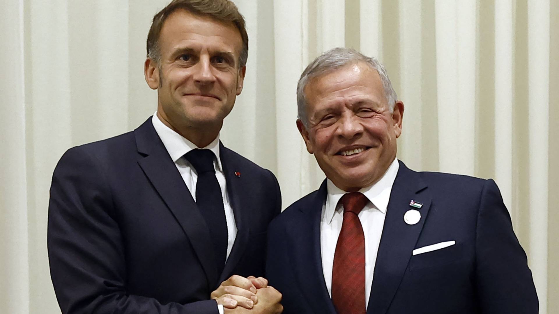 الملك عبدالله الثاني والرئيس الفرنسي ماكرون