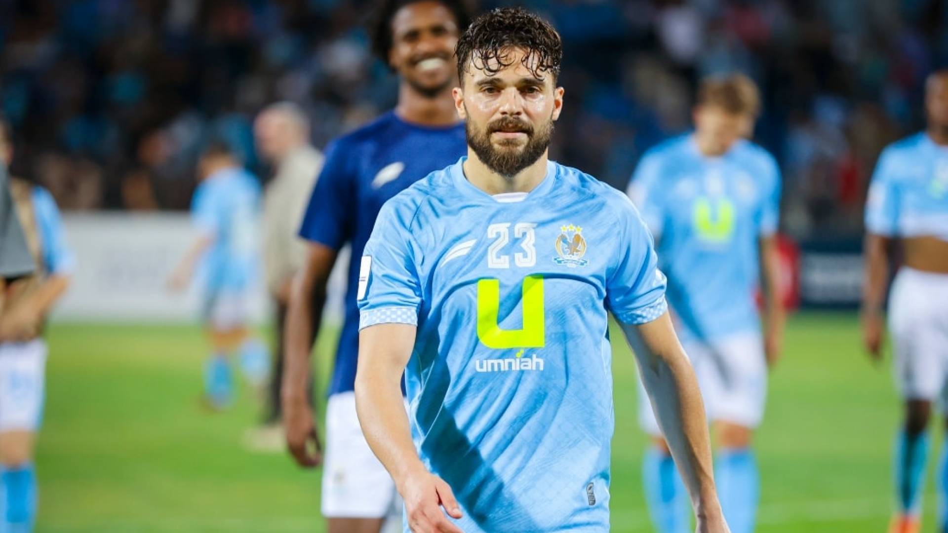 لاعب الفيصلي محمد راتب بعد مباراة سابقة