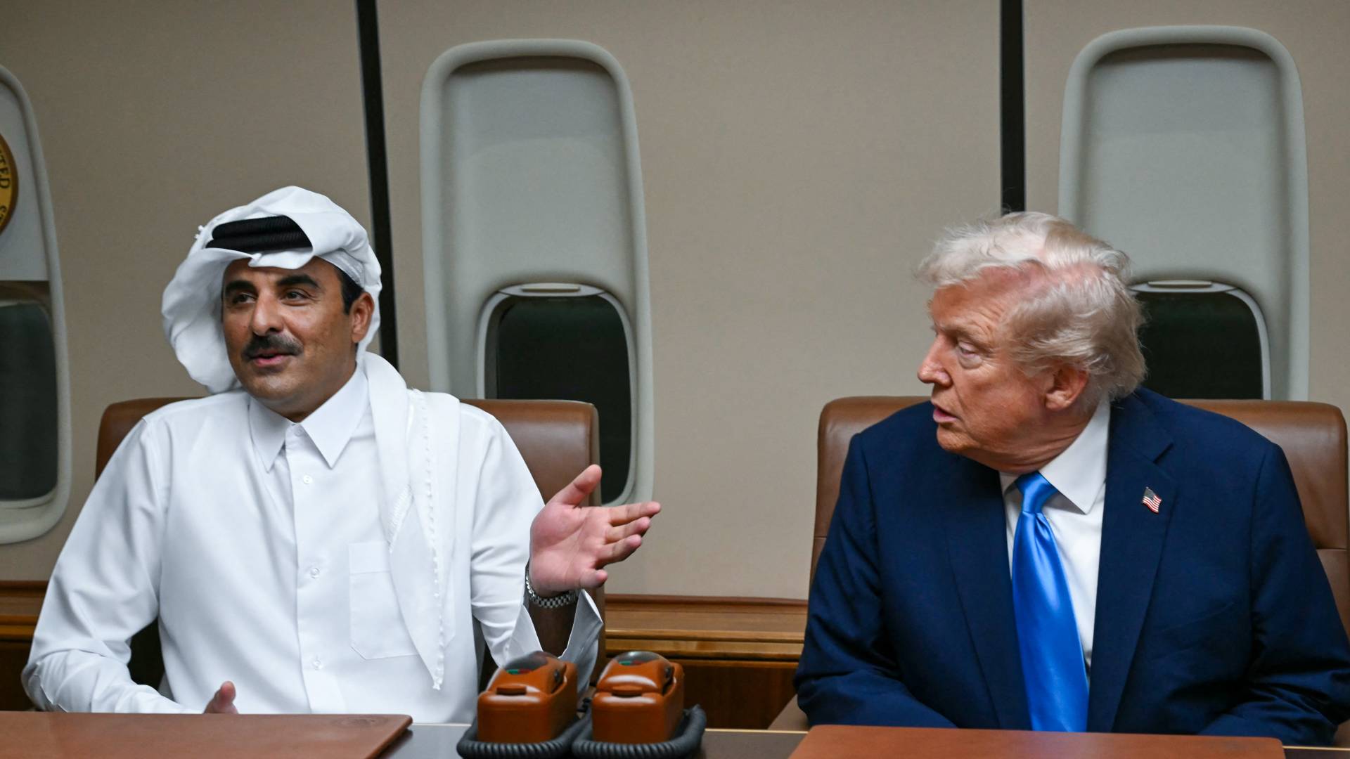 امير قطر تميم بن حمد والرئيس الأمريكي دونالد ترمب