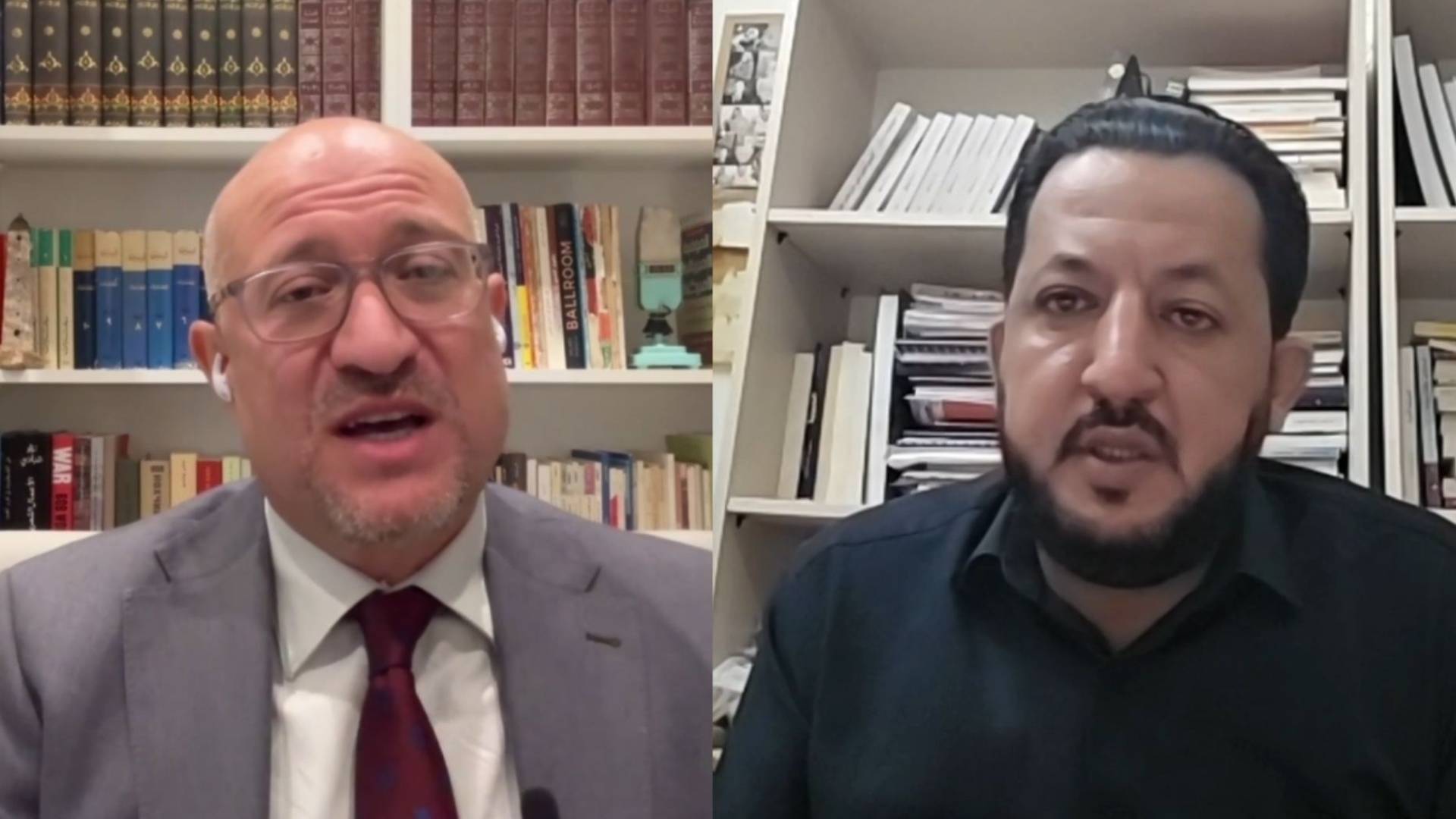 أستاذ النظرية السياسية الدكتور عبد الرحيم الشوبكي ومدير مجموعة "ريماركس" لتحليل العنف السياسي مراد بطل الشيشاني