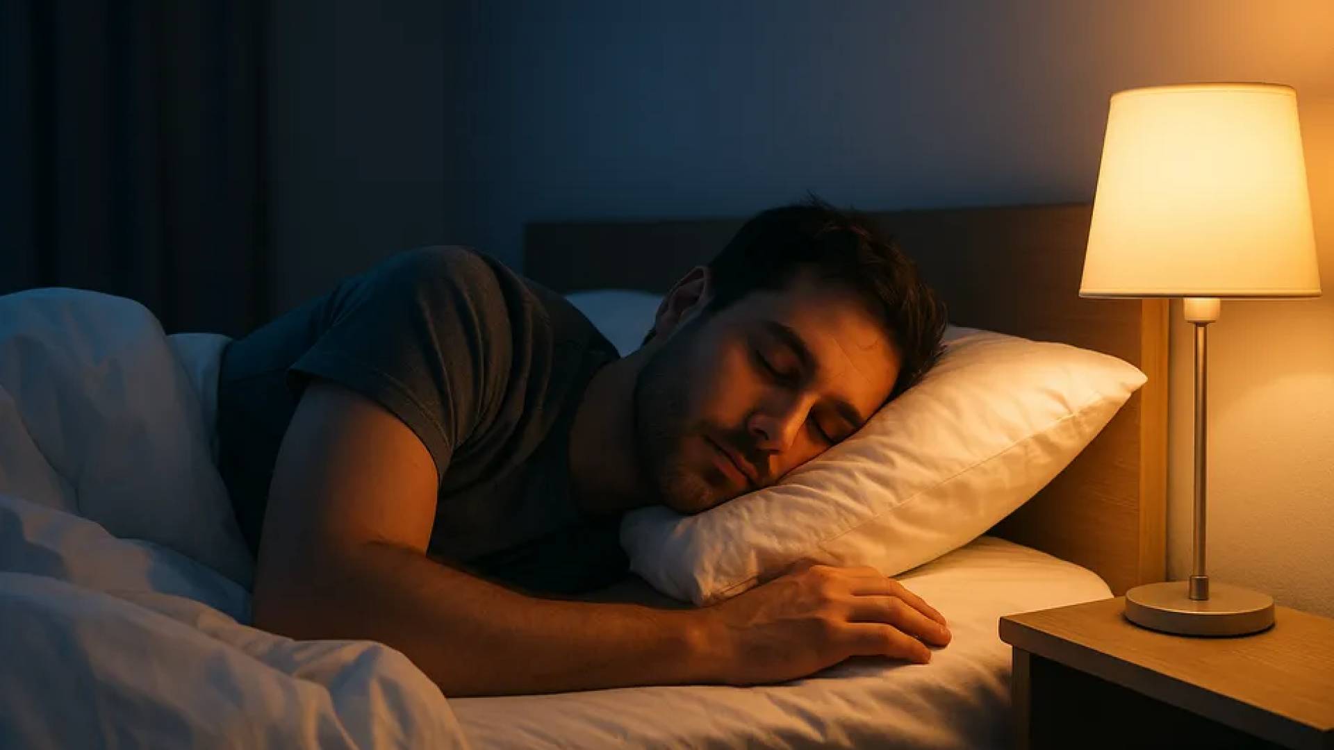 شخص ينام في ظروف إضاءة ساطعة