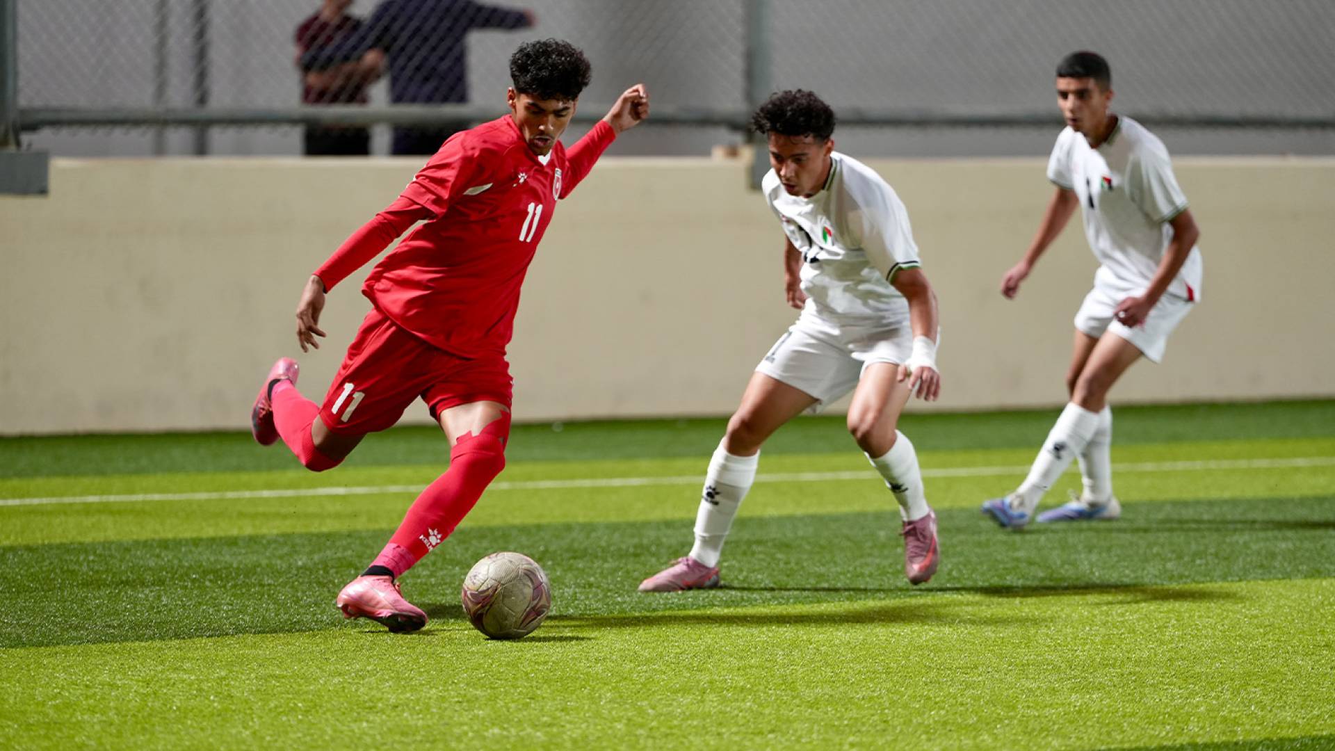 من مباراة النشامى وفلسطين