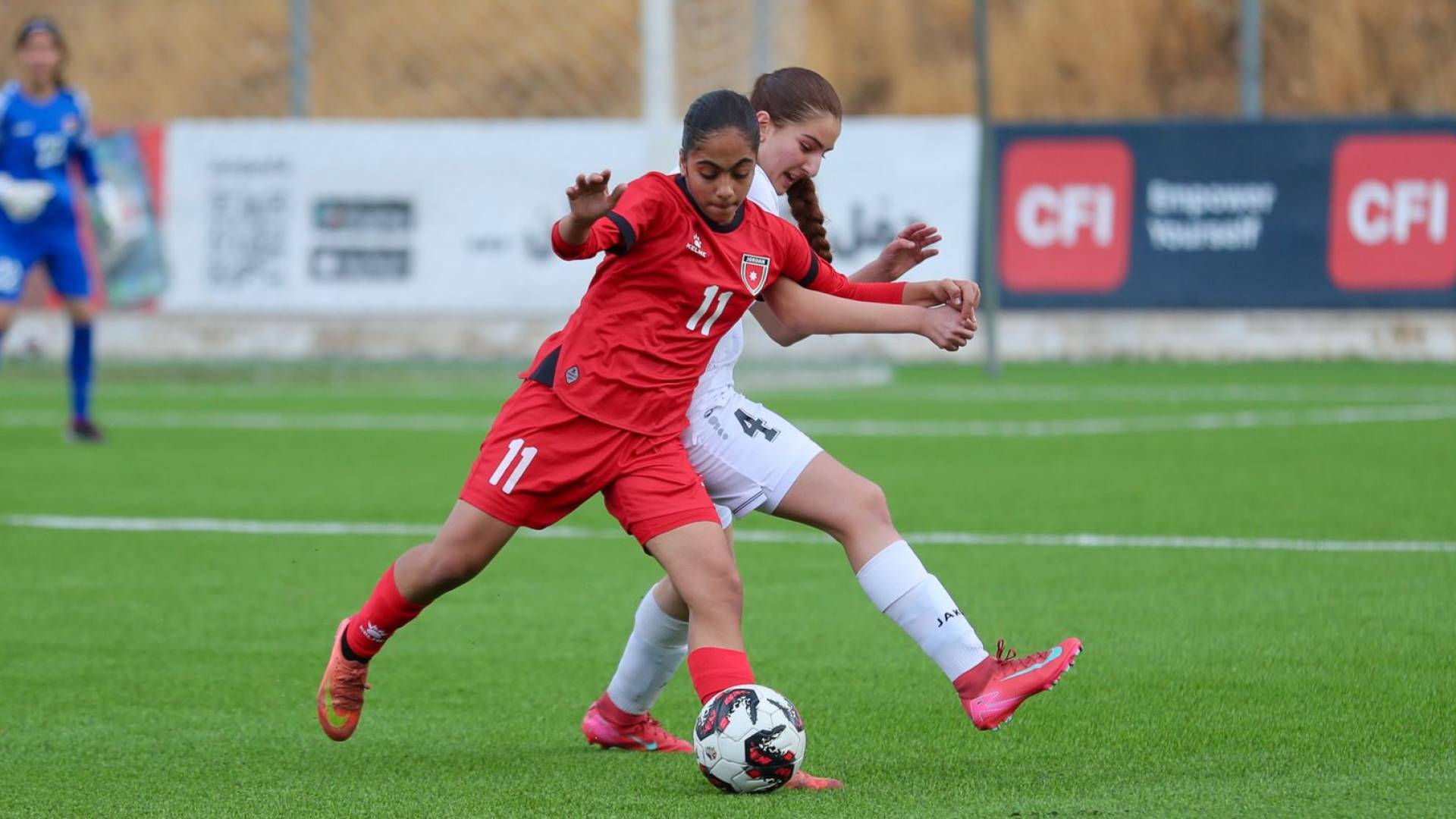 من مباراة الأردن والعراق