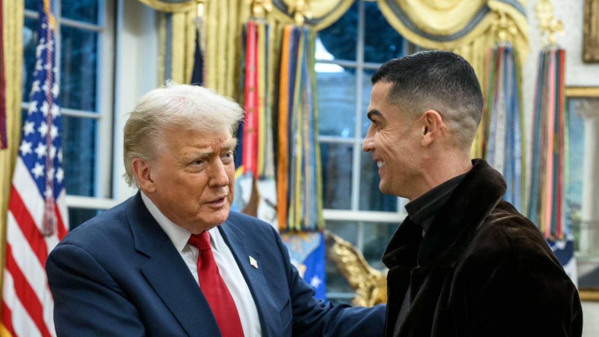 الرئيس الأمريكي دونالد ترمب واللاعب البرتغالي كريستيانو رونالدو