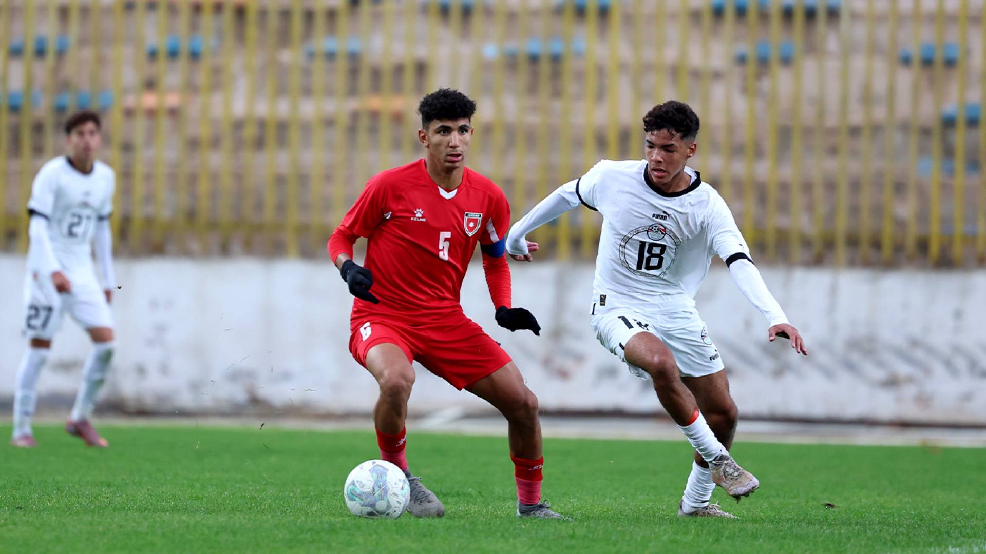 من مباراة الأردن ومصر الودية