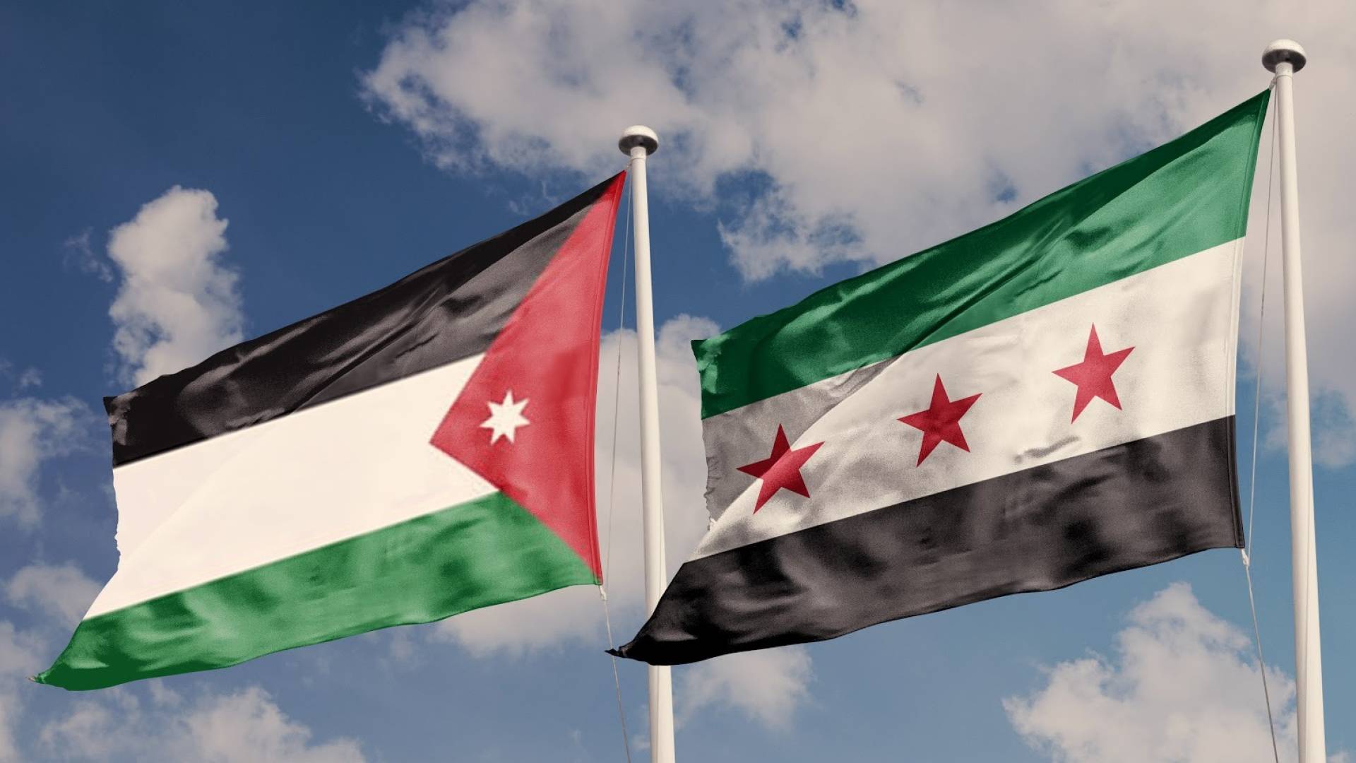 علم الأردن و علم سوريا