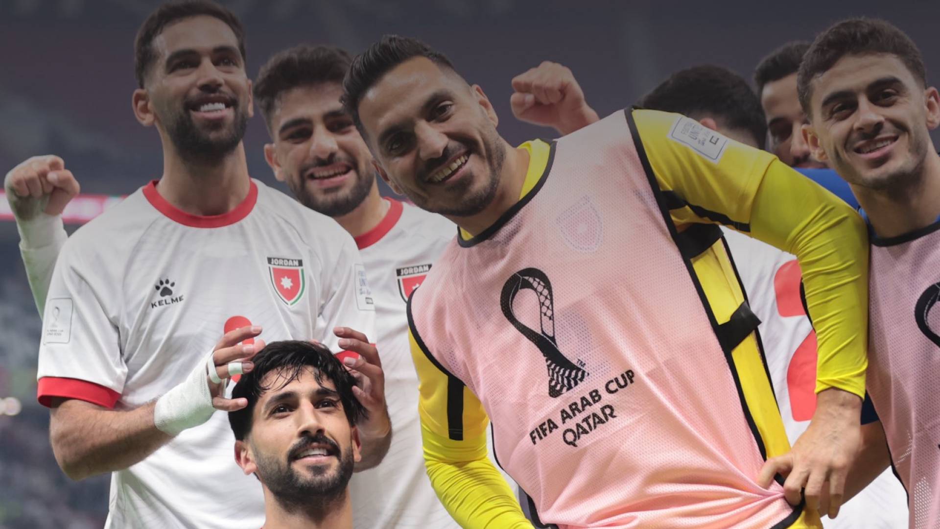 احتفال لاعبي منتخب النشامى