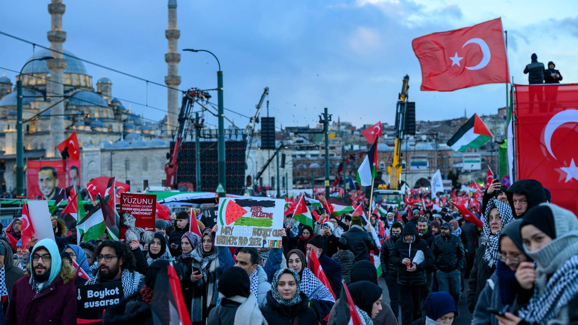 مسيرة تضامنية مع فلسطين في تركيا