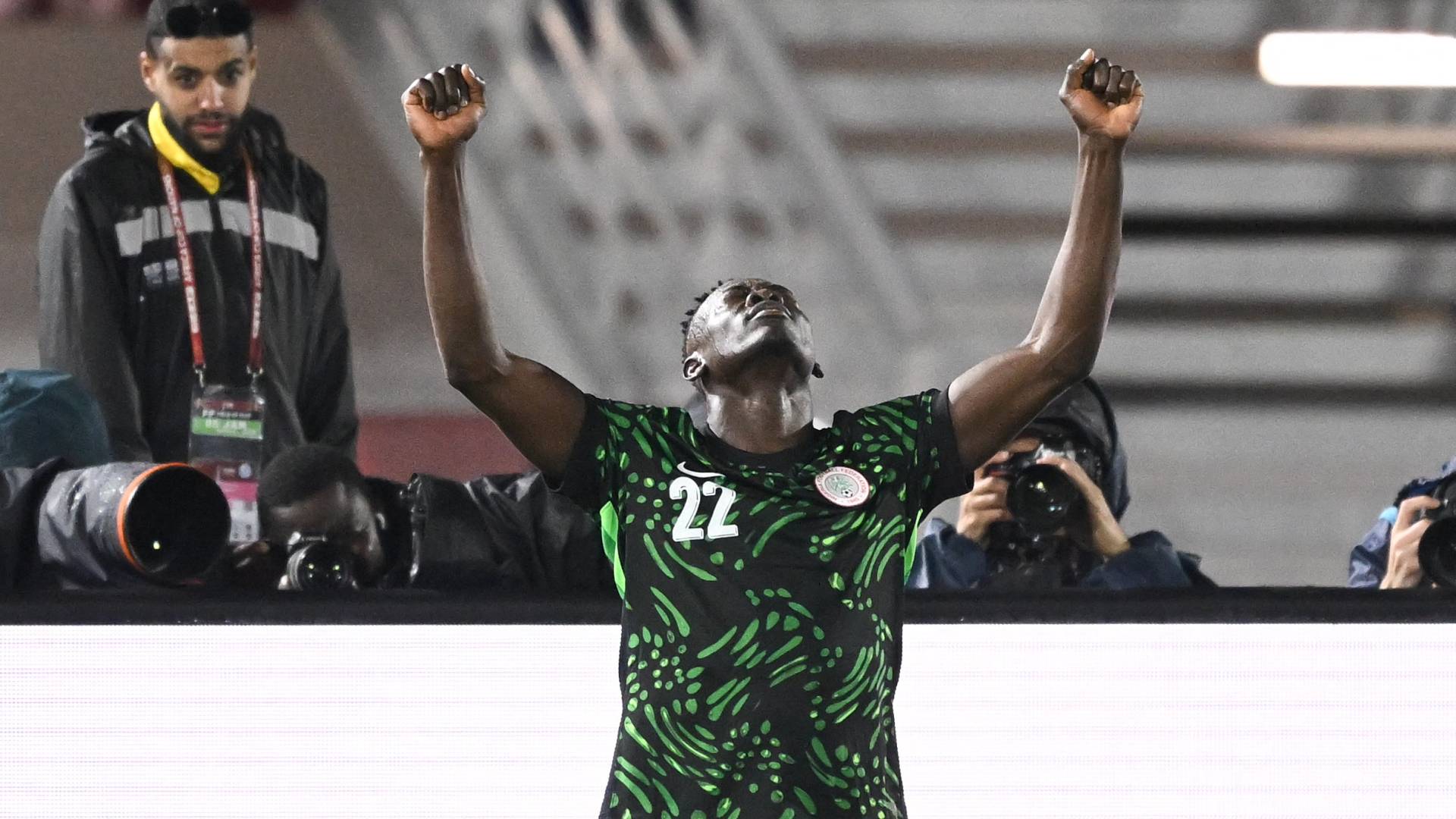 احتفال لاعب نيجيريا