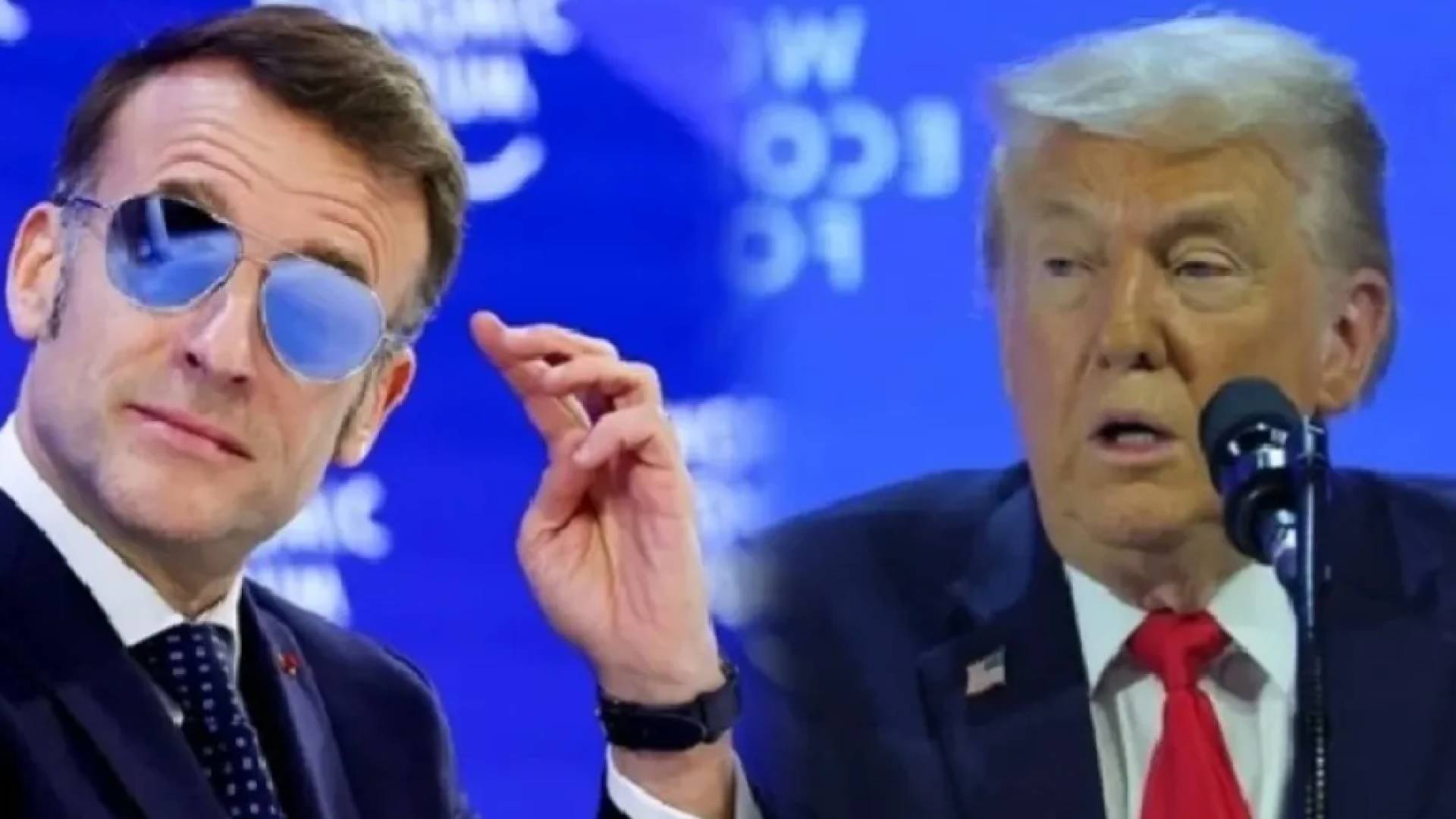 الرئيس الفرنسي إيمانويل ماكرون والرئيس الأمريكي دونالد ترمب