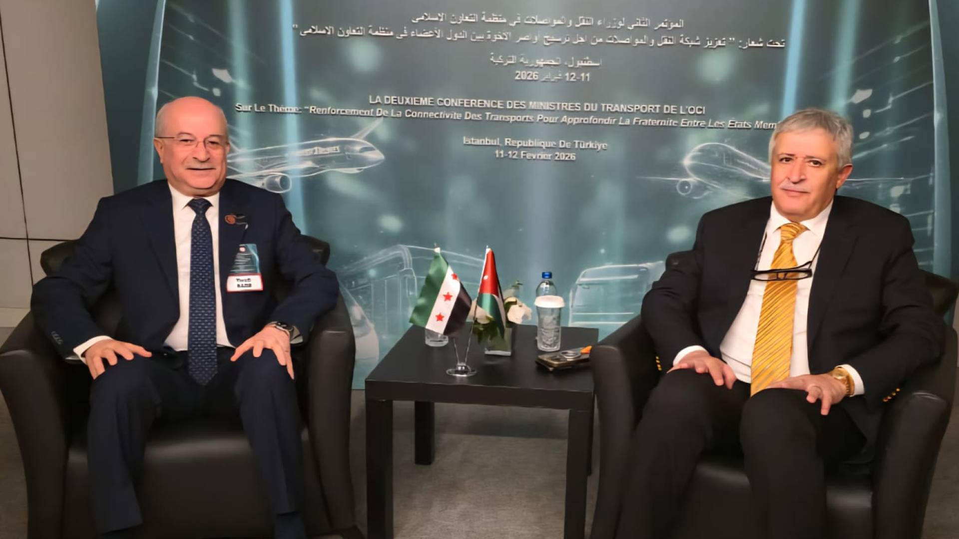 وزير النقل الدكتور نضال القطامين، ونظيره السوري الدكتور يعرب بدر