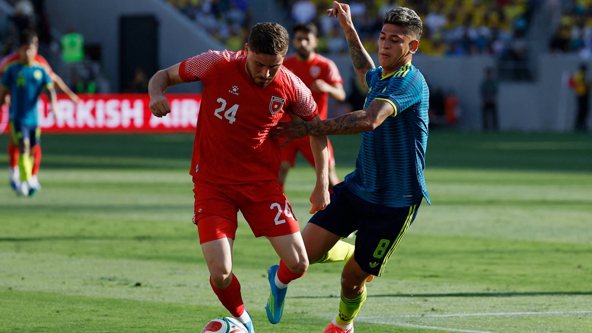 المنتخب الاردني والكولومبي