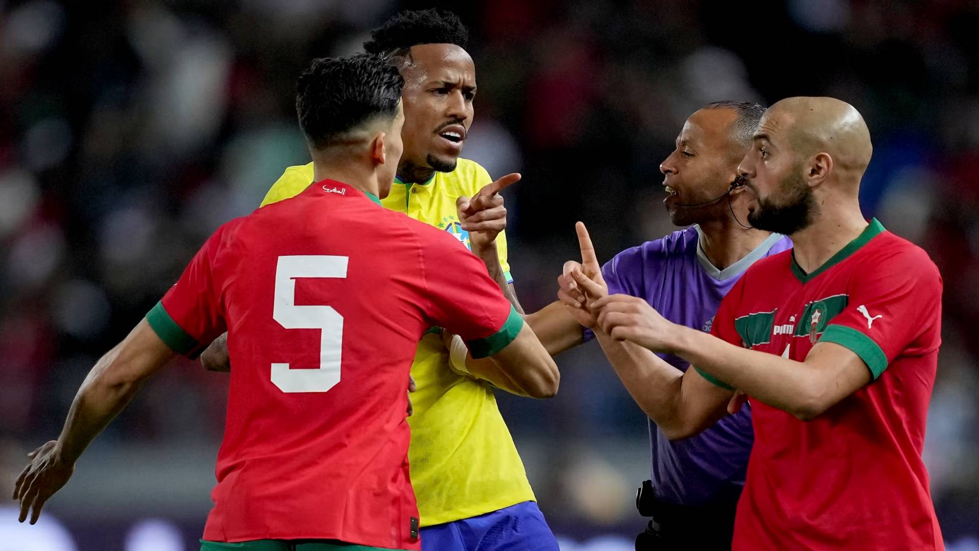 من مباراة سابقة بين البرازيل والمغرب