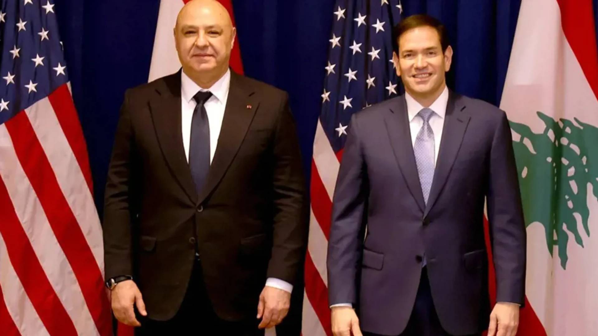 الرئيس اللبناني جوزاف عون و وزير الخارجية الأميركي ماركو روبيو