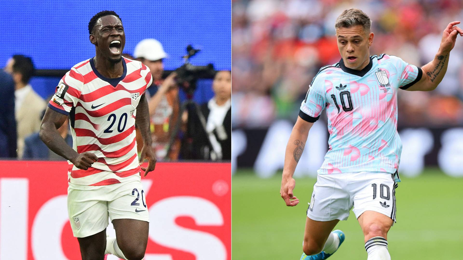 المهاجم الأمريكي فولارين بالوغون واللاعب البلجيكي لياندرو تروسارد