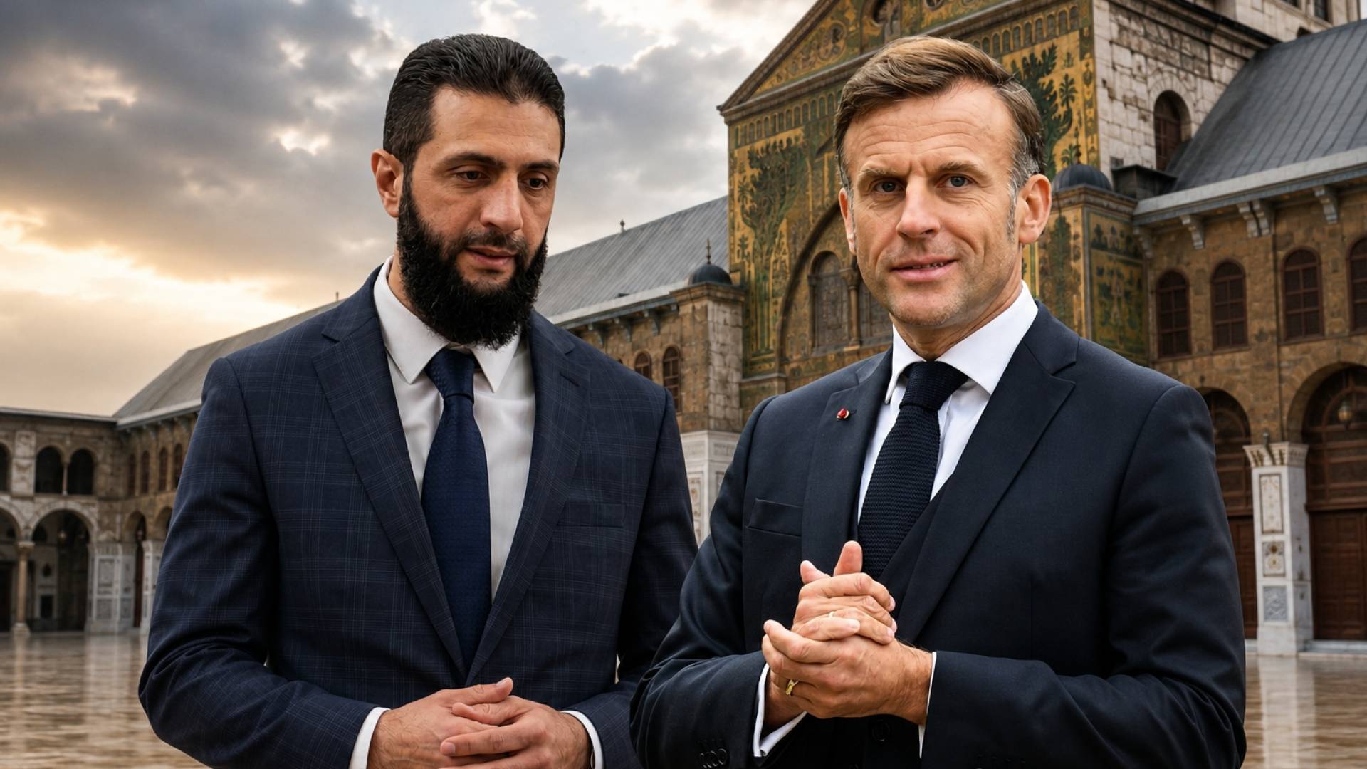 الرئيس السوري احمد الشرع والرئسي الفرنسي إيمانويل ماكرون