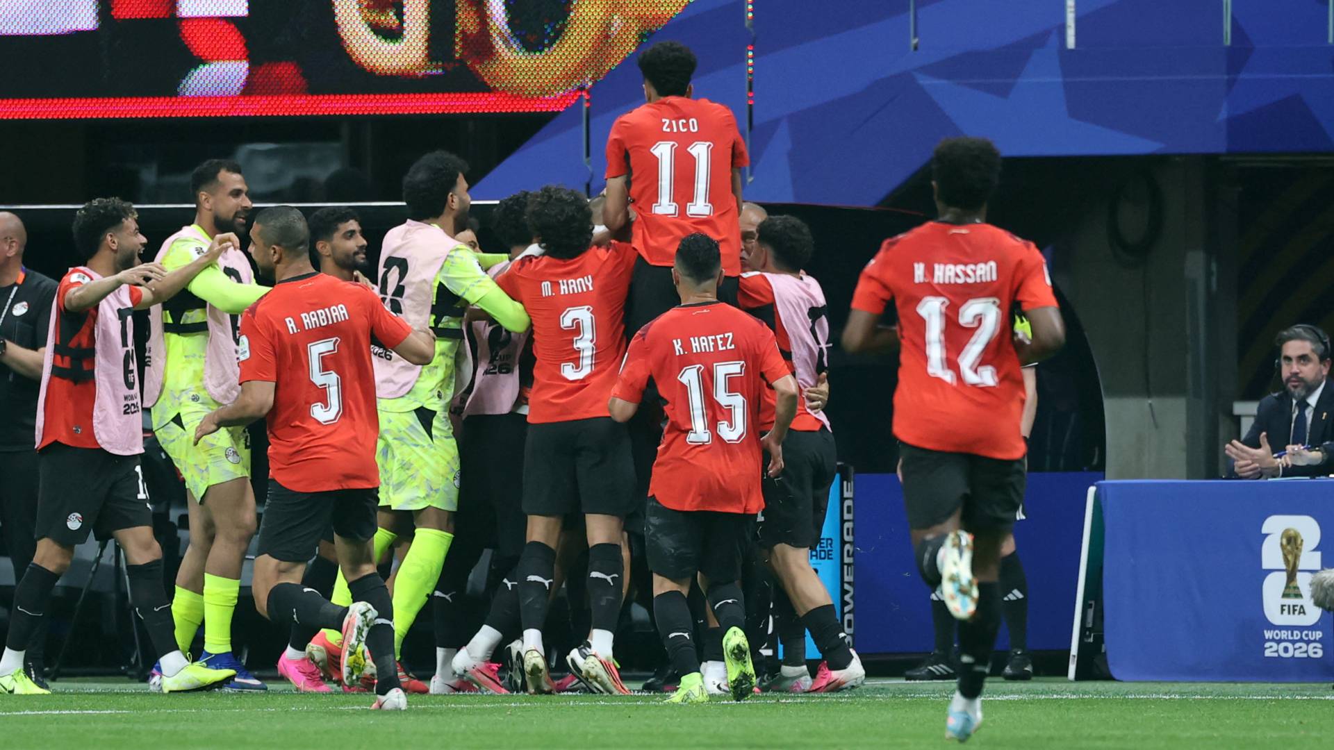 خلال مباراة المنتخب المصري والارجنتيني