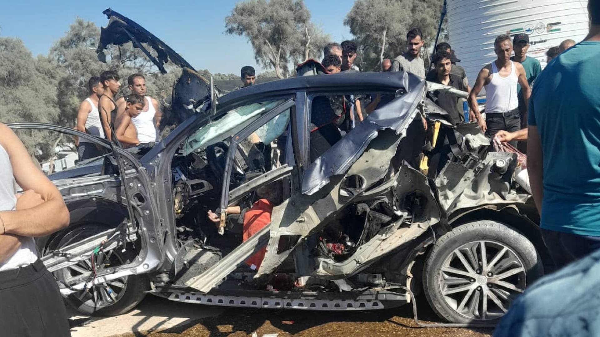 السيارة المستهدفة في خانيونس